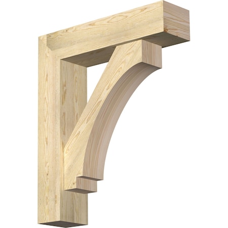 Ekena Millwork Imperial Block Rough Sawn Bracket w/ Offset Brace, Douglas Fir, 8"W x 32"D x 38"H BKT0806X32X38IMP05RDF